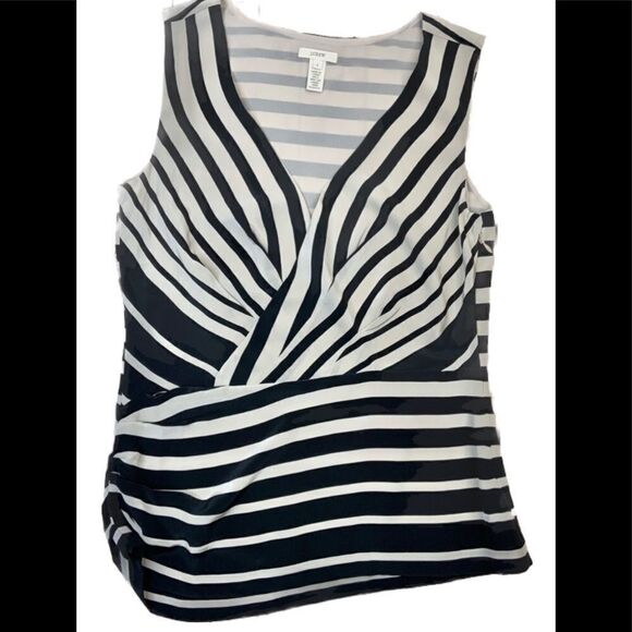 J. Crew 100% silk sleeveless asymmetrical top sz 2 - Picture 1 of 8